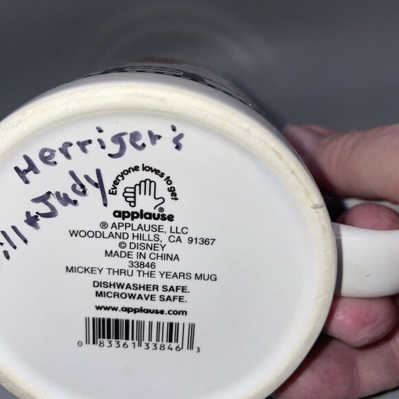 Disney Mickey Mouse Coffee Mug Cup Celebrating from 1928-Today Thru the Years - Picture 9 of 9